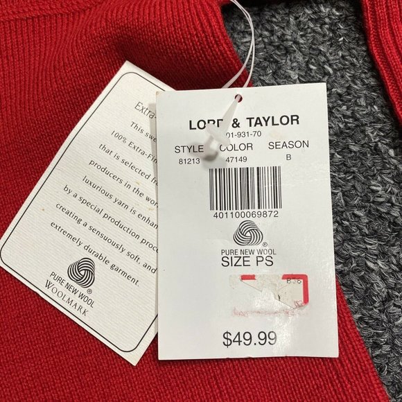 Lord & Taylor Womens PSmall red Extra Fine Merino Wool Turtleneck Sweater NWT - Picture 2 of 9